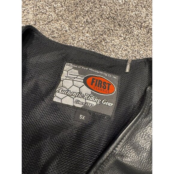 First Classics Authentic Riding Leather Vest Motorcycle Wear 5X - Picture 4 of 5